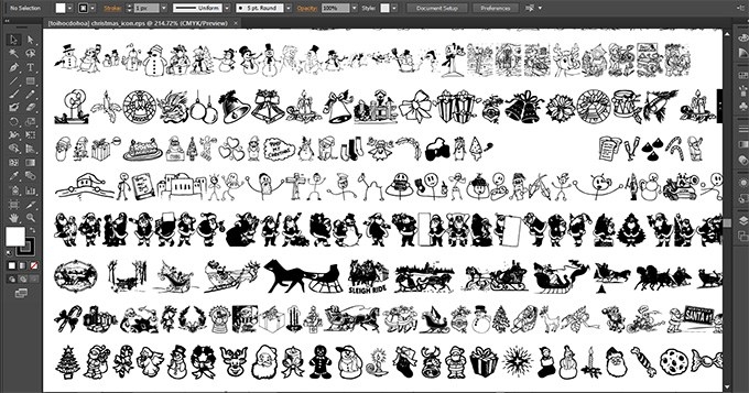 600 icon giáng sinh dạng vector