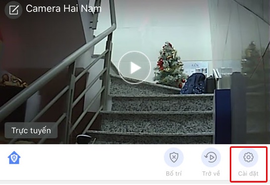 Vào phần cài đặt camera ip yoosee