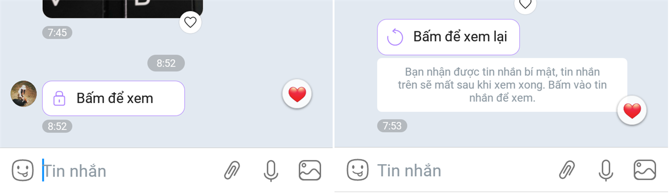 Tin nhắn bí mật sẽ hiển thị dưới dạng ổ khóa