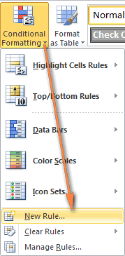 Empty cells are also highlighted with conditional formatting.