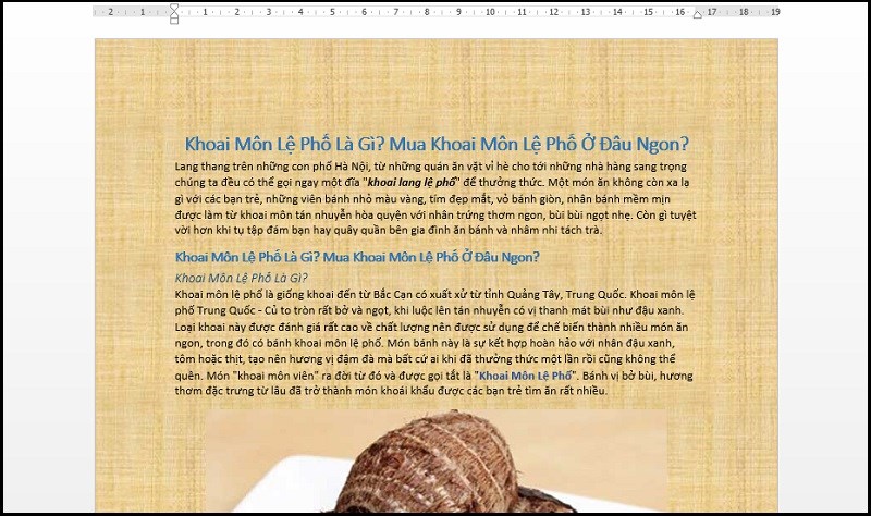 Kết quả sau khi chọn hình nền theo mẫu hoa văn cho sẵn Sau khi chọn hình nền theo mẫu hoa văn cho sẵn ta được kết quả như ảnh dưới