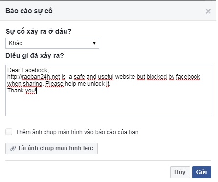 Tên miền bị facebook chặn và cách xử lý