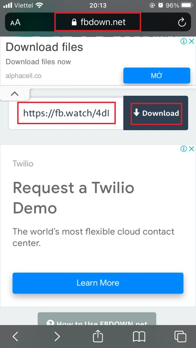 Download video từ Facebook về iPhone
