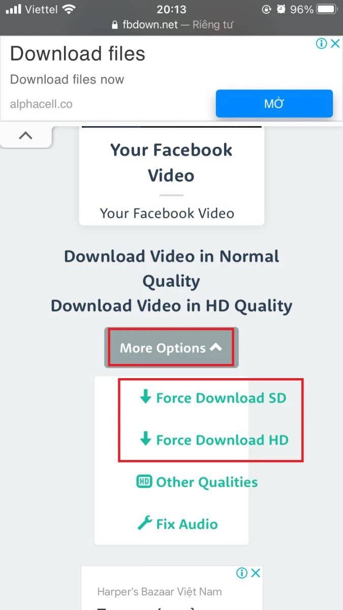 Download video từ Facebook về iPhone