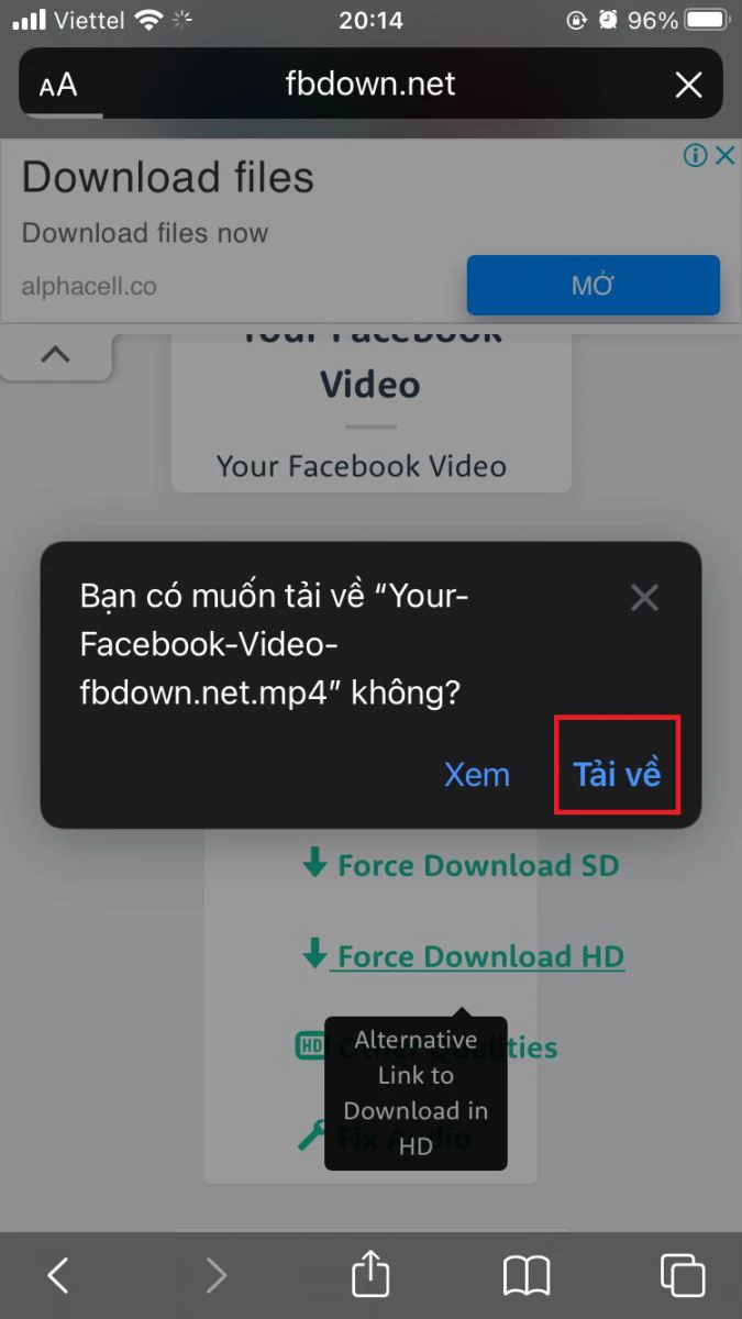 Download video từ Facebook về iPhone