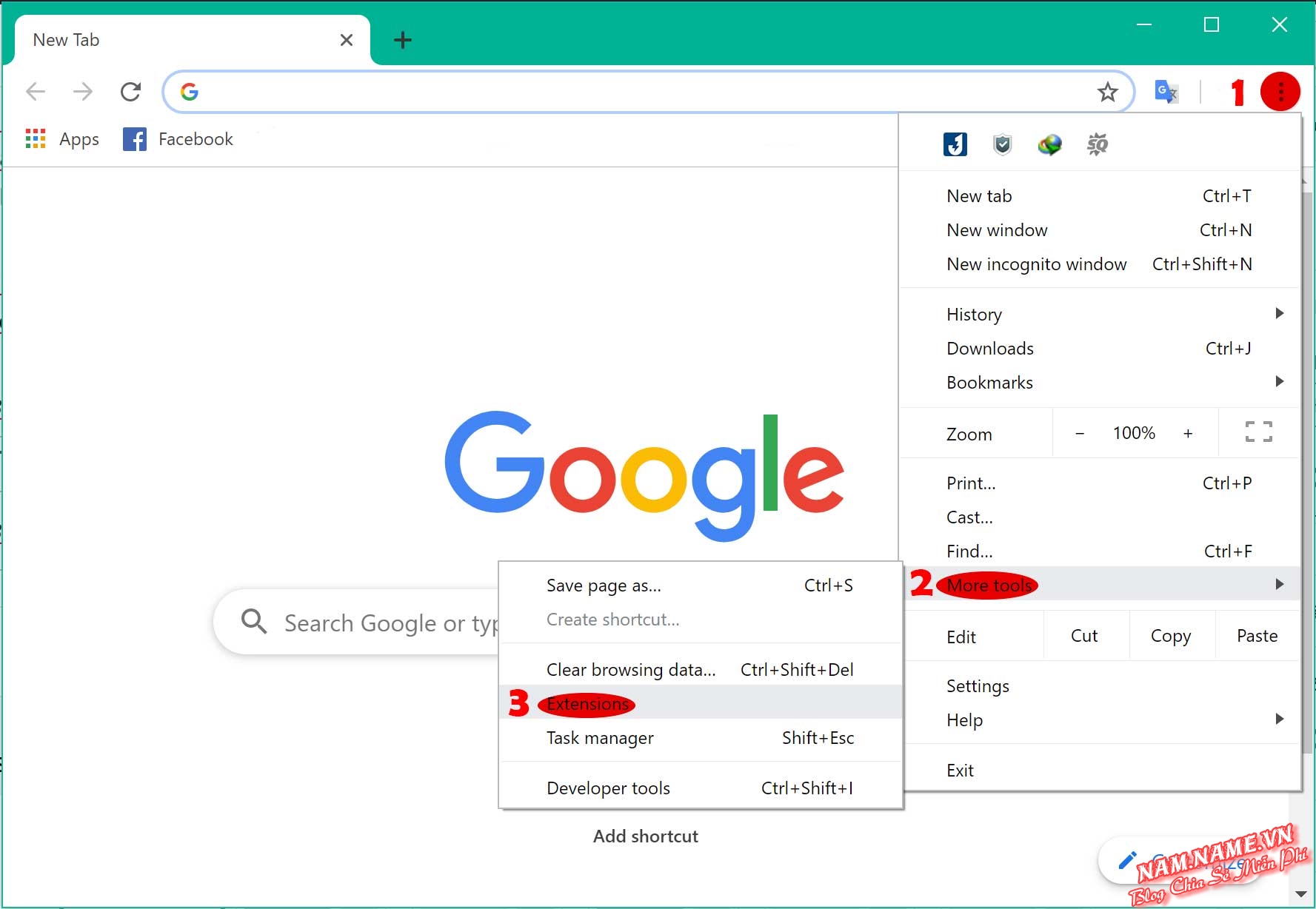 Vào trang quản lý Extension trên Chrome