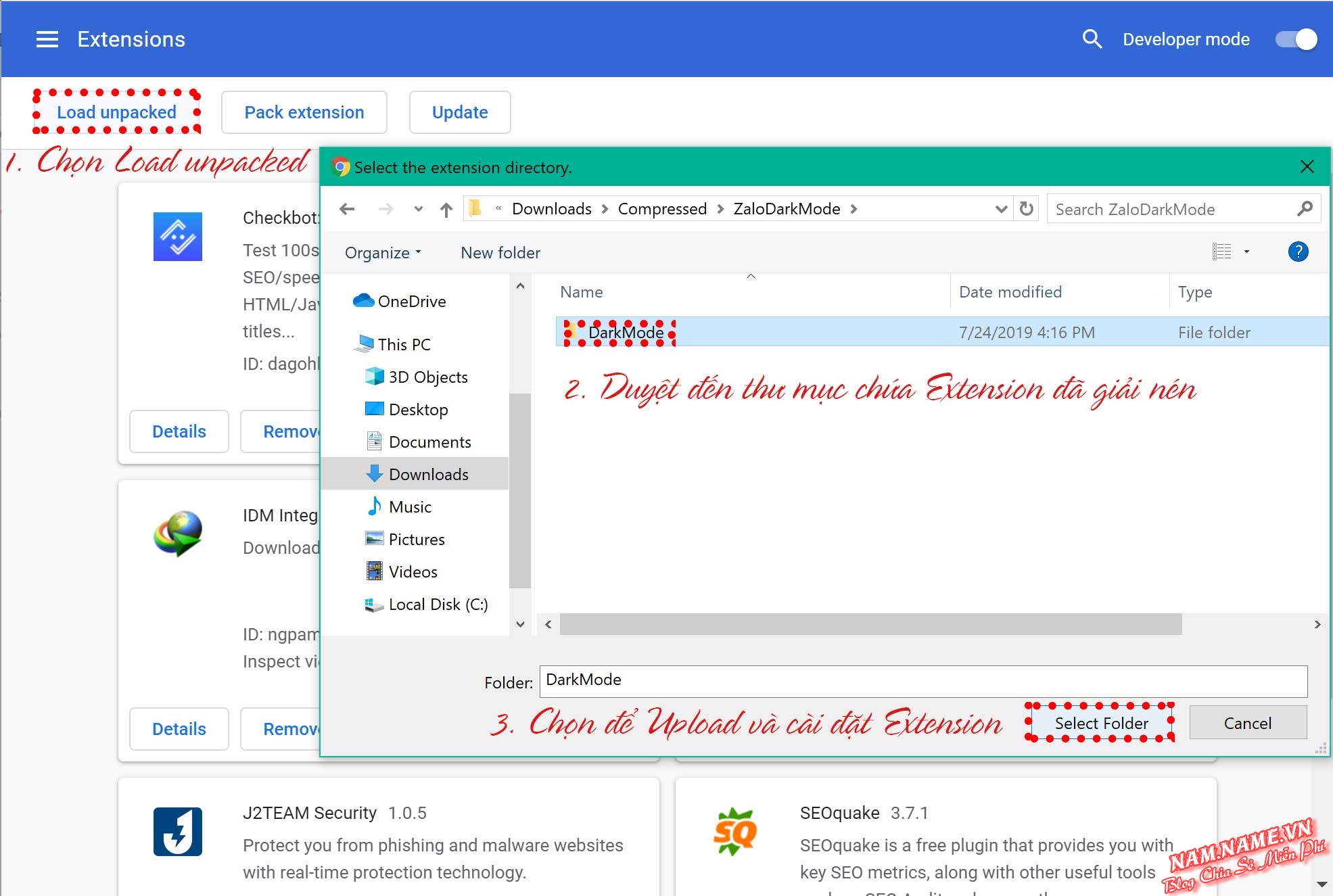 Cài đặt Add-on ngoài Chrome Web Store