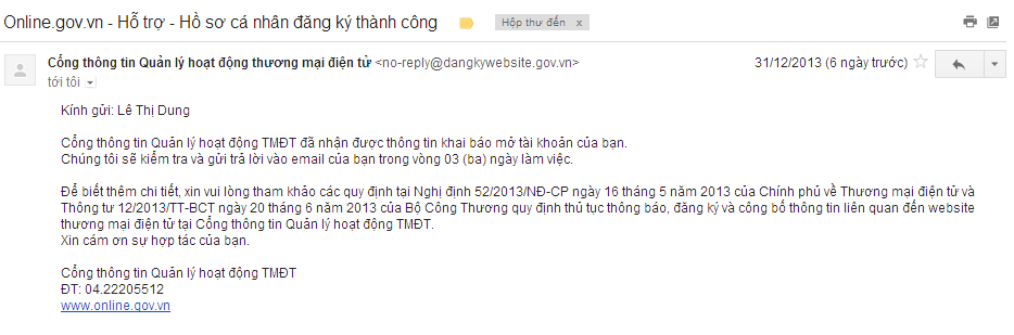 Quy trình đăng ký website thương mại điện tử với Bộ Công Thương