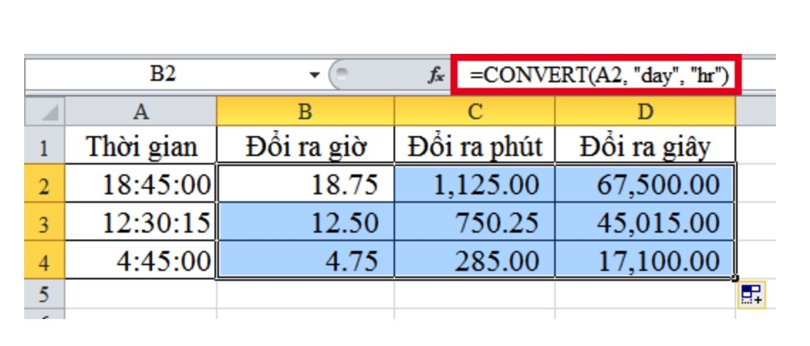 3 cách chuyển đổi giờ ra phút, giây cực nhanh trong Excel