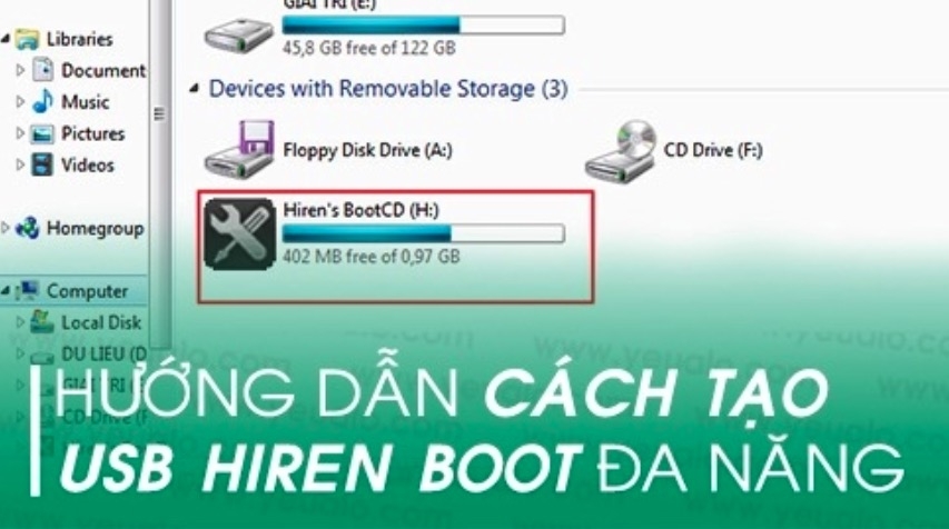 Cách tạo Hirent boot từ USB