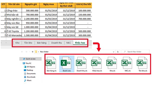 Hướng dẫn tách các Sheet thành từng file Excel riêng biệt