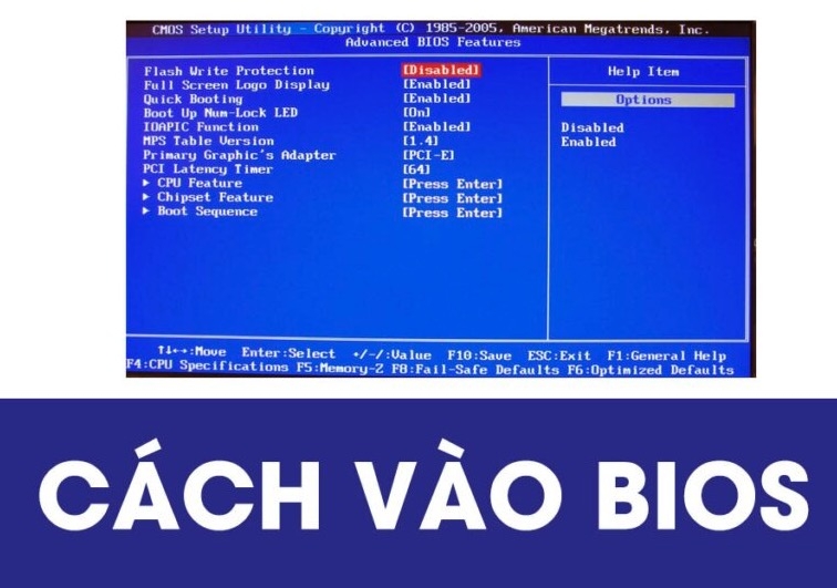 Hướng dẫn vào BIOS các hãng máy tính