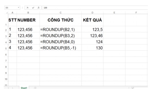 Một số cách làm tròn số trong Excel