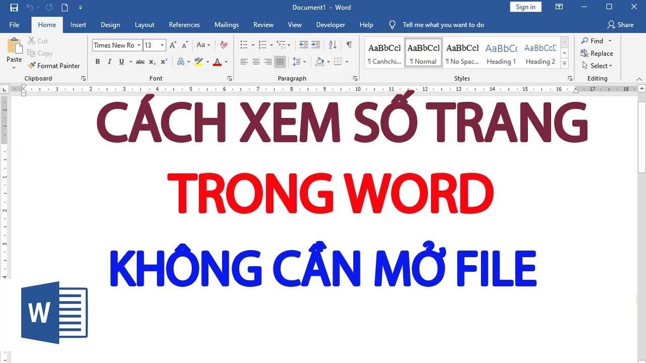 Xem số trang Word mà không cần mở file