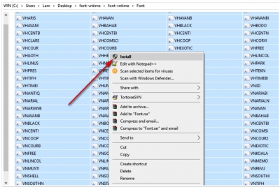 DownLoad 216 Font chữ VNI Time đầy đủ