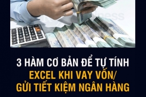 3 hàm cơ bản để tự tính toán excel khi vay vốn - gửi tiết kiệm ngân hàng